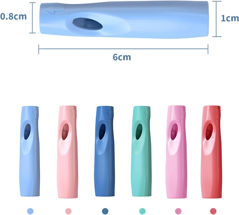 OSteed Ergonomic Pencil Grip, Extender & Cap 3 in 1, Silicone Pencil Partners Pack of 6 Pcs for Kids and Adults Handwriting - Image 4